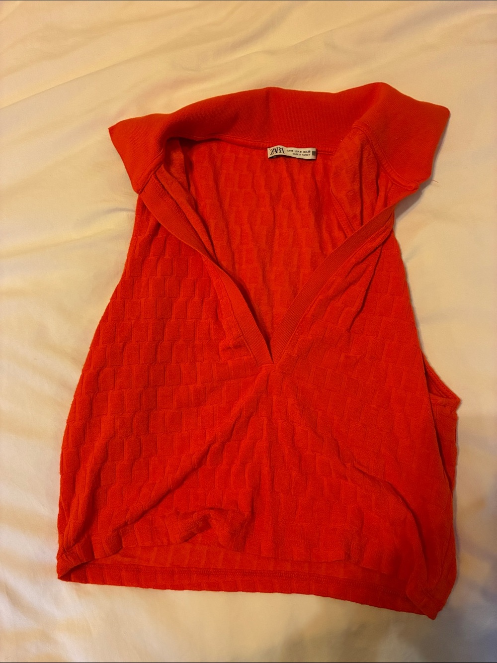 Zara orange collared crop top size medium